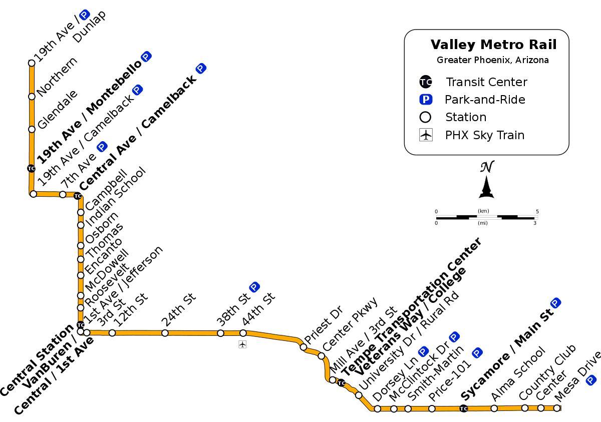 Долина метро автобус на маршрутата на мапата