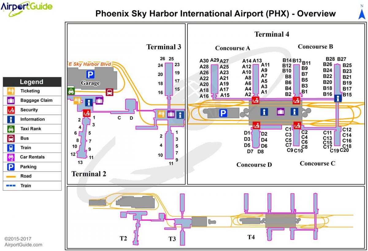карта на Феникс небото харбор аеродром