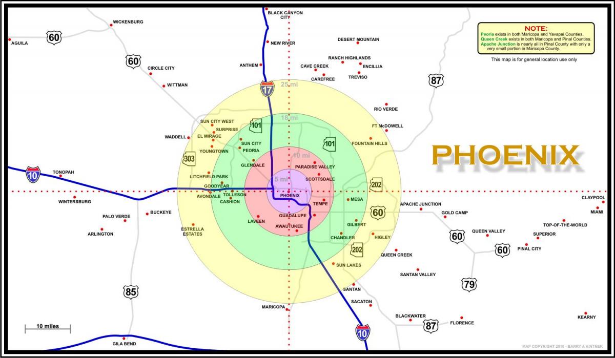 карта на Феникс област