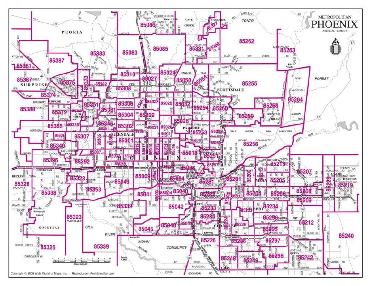 градот Феникс поштенски код мапа
