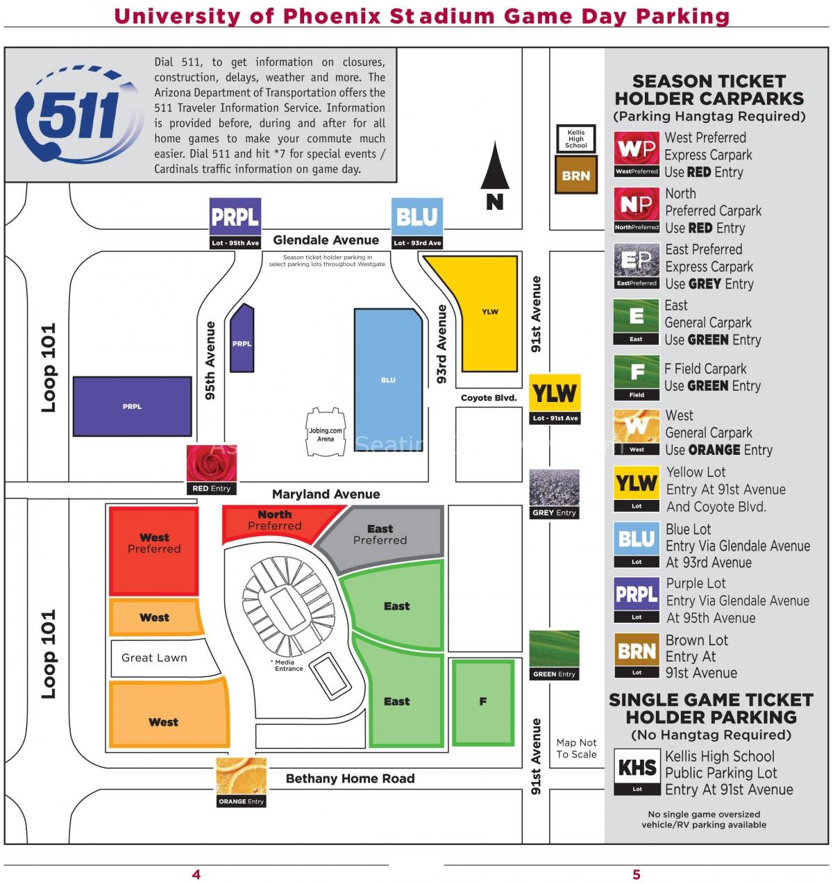 паркинг карта универзитетот на Феникс стадионот